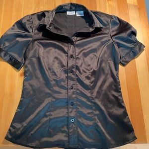 Midtown satin puffy sleeve shirt